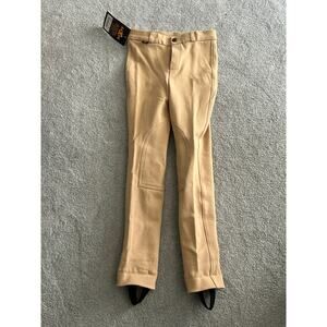 Saxon Kids Size 8 Beige Adjustable Waist Self Knee Patch Jodhpurs NWT